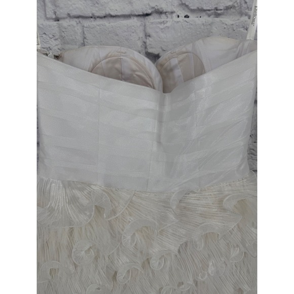 White Strapless Ruffle Mini Dress Tony Bowls Sz 8 Bridal Graduation  Fairycore - Picture 12 of 16